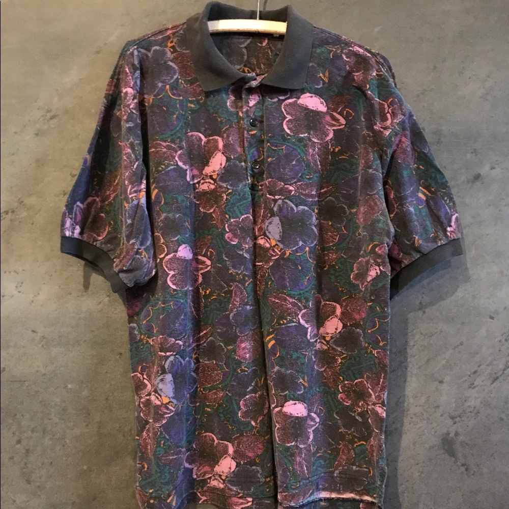 Vintage floral men’s polo